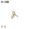 IMPLANT GRADE TITANIUM THREADLESS PUSH IN CZ MARQUISE FAN DROP TOP PART